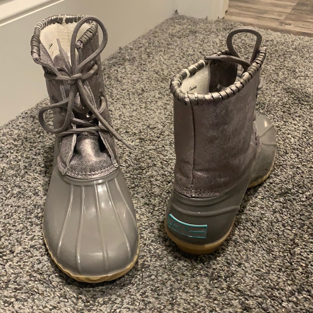 Jack Rogers duck boots.